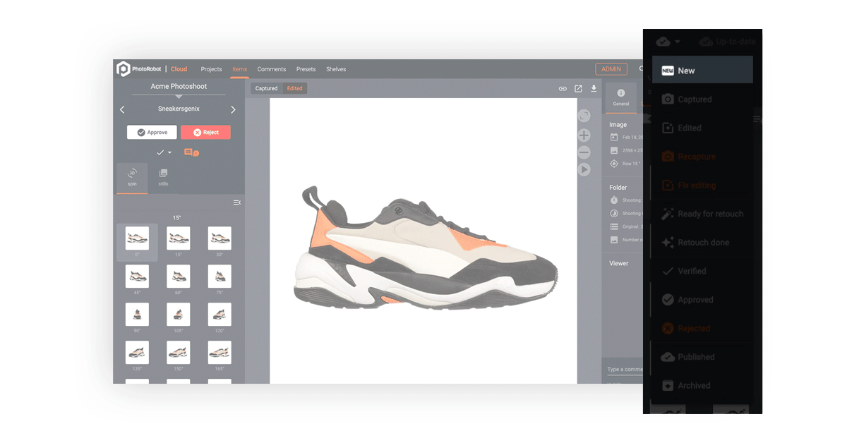 Digital asset management for quality assurance integrates into PhotoRobot workflows