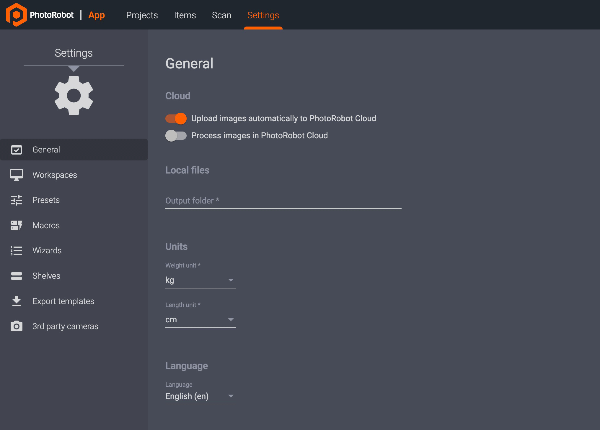 Photography machine operation supports multiple languages