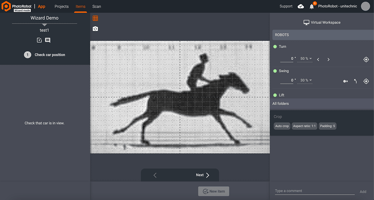 Product photoshoot wizard software demo