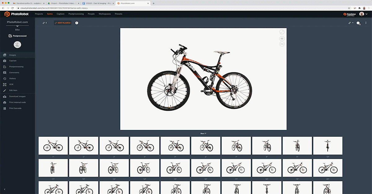 Photography software user interface