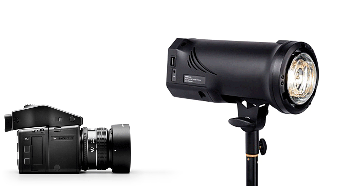 Photo equipment: camera and light.