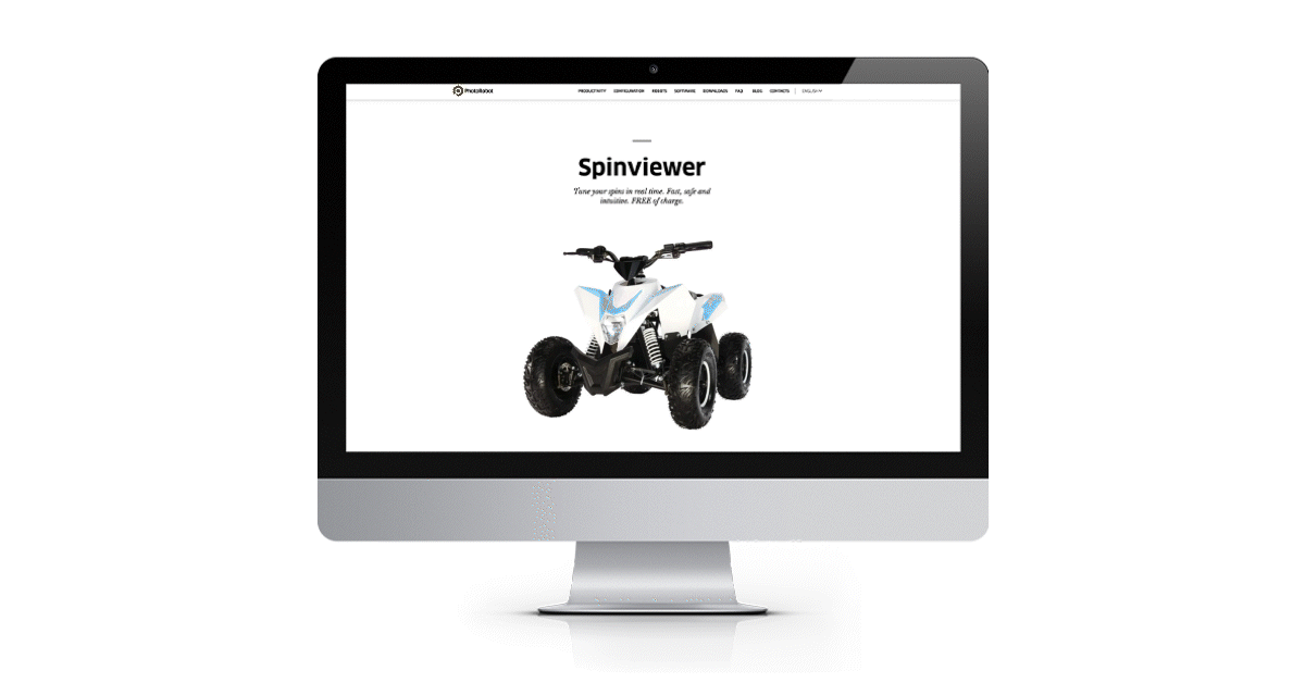Product page spinviewer on desktop