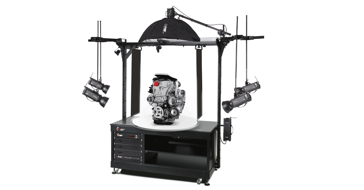 Spin photography motorized turntable setup