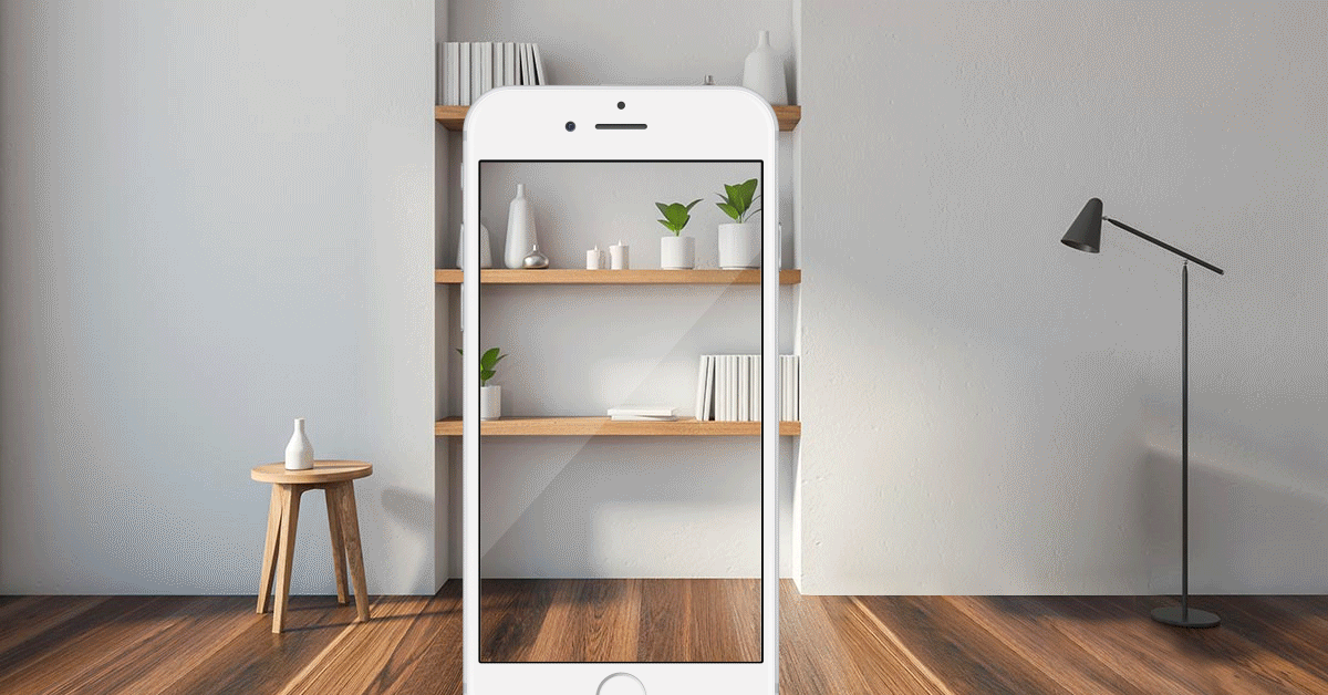 Home decor viewed in mobile-friendly augmented reality.
