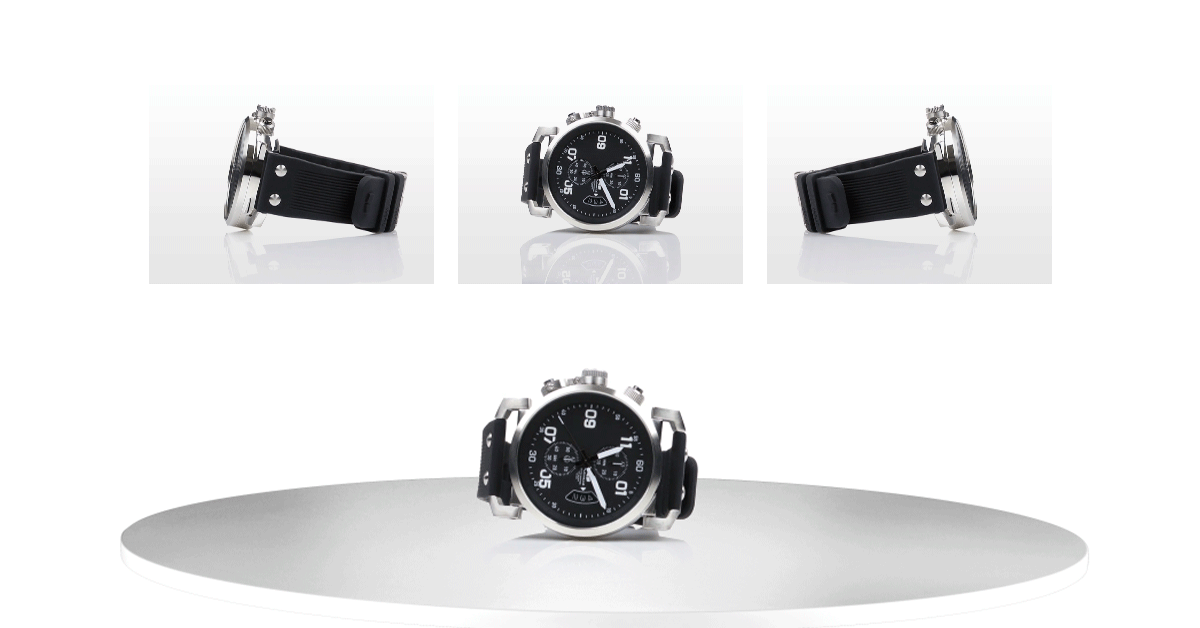 Different angles and spinning product image wristwatch