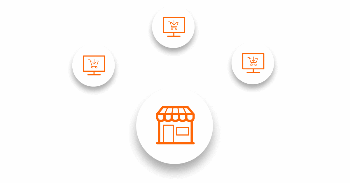 Global e-commerce business graphic