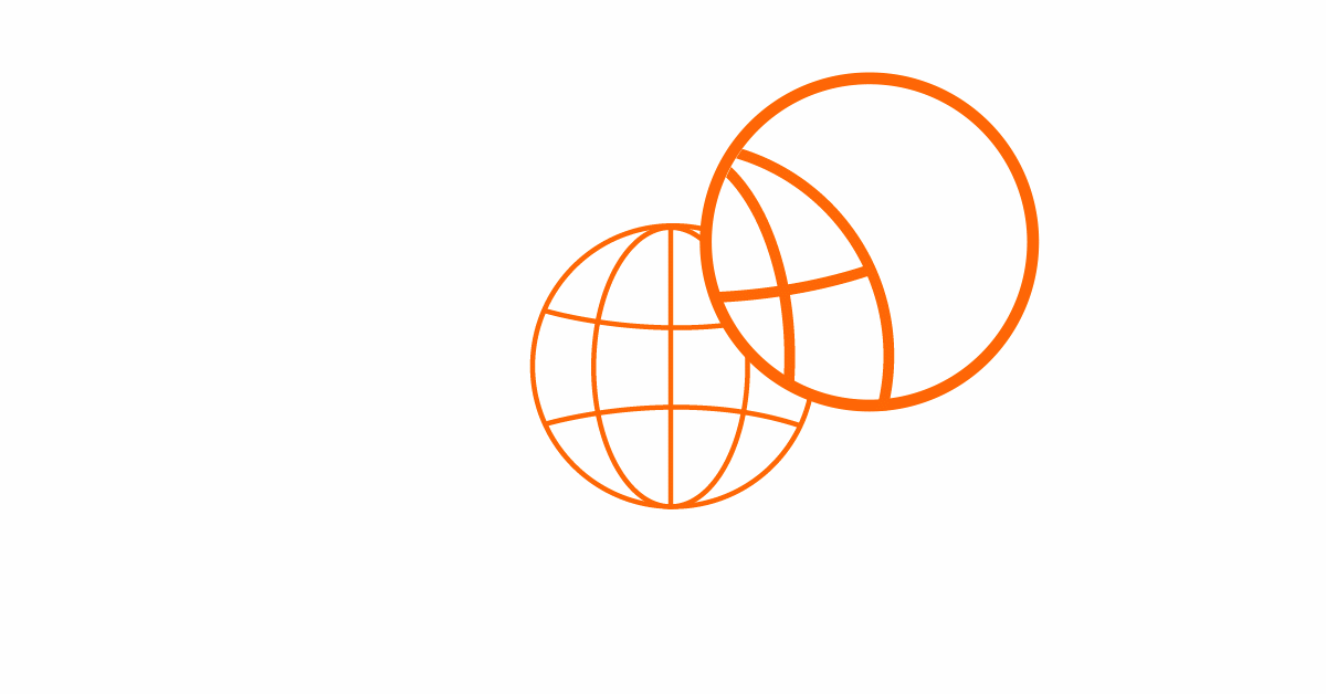 Magnifying glass looking for global strategy