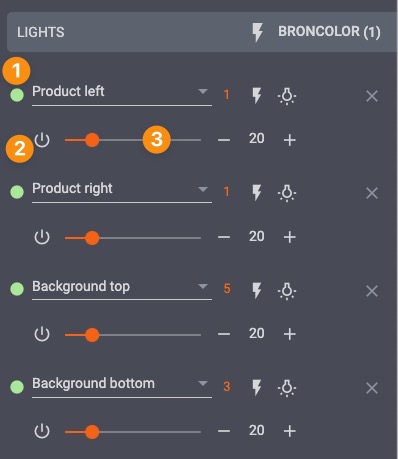 Lighting setup - configuration & control