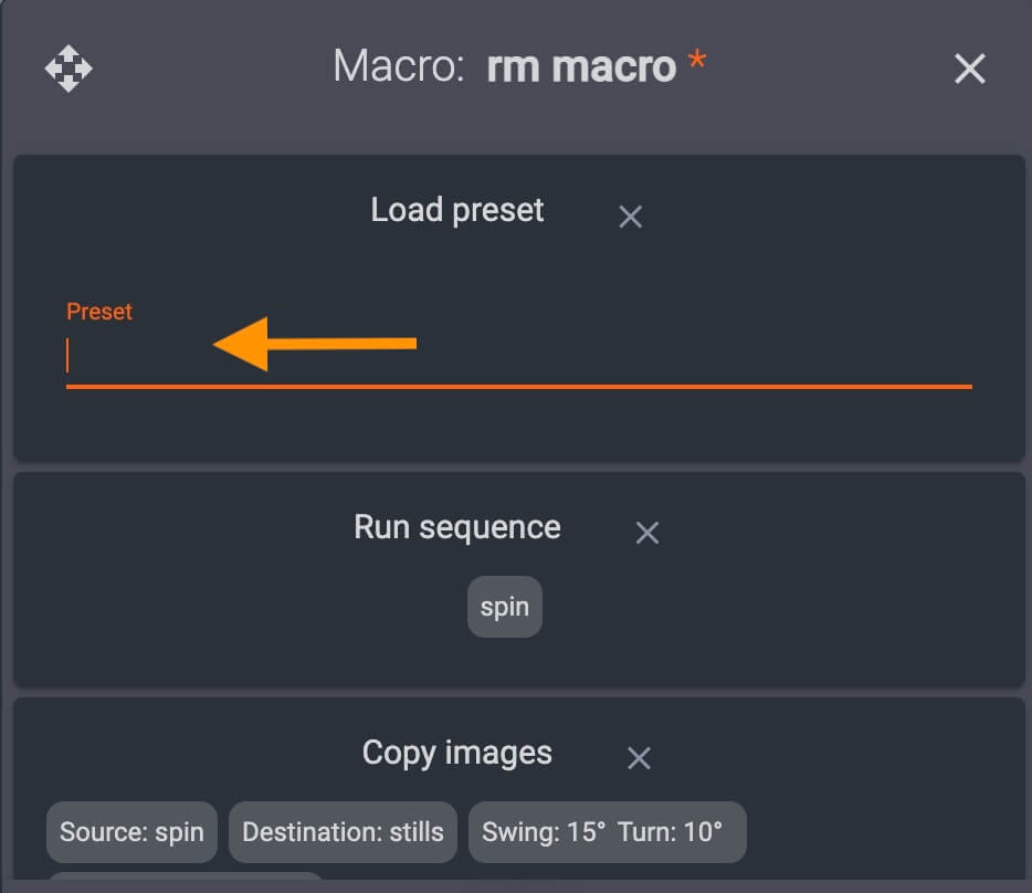 Load macro preset