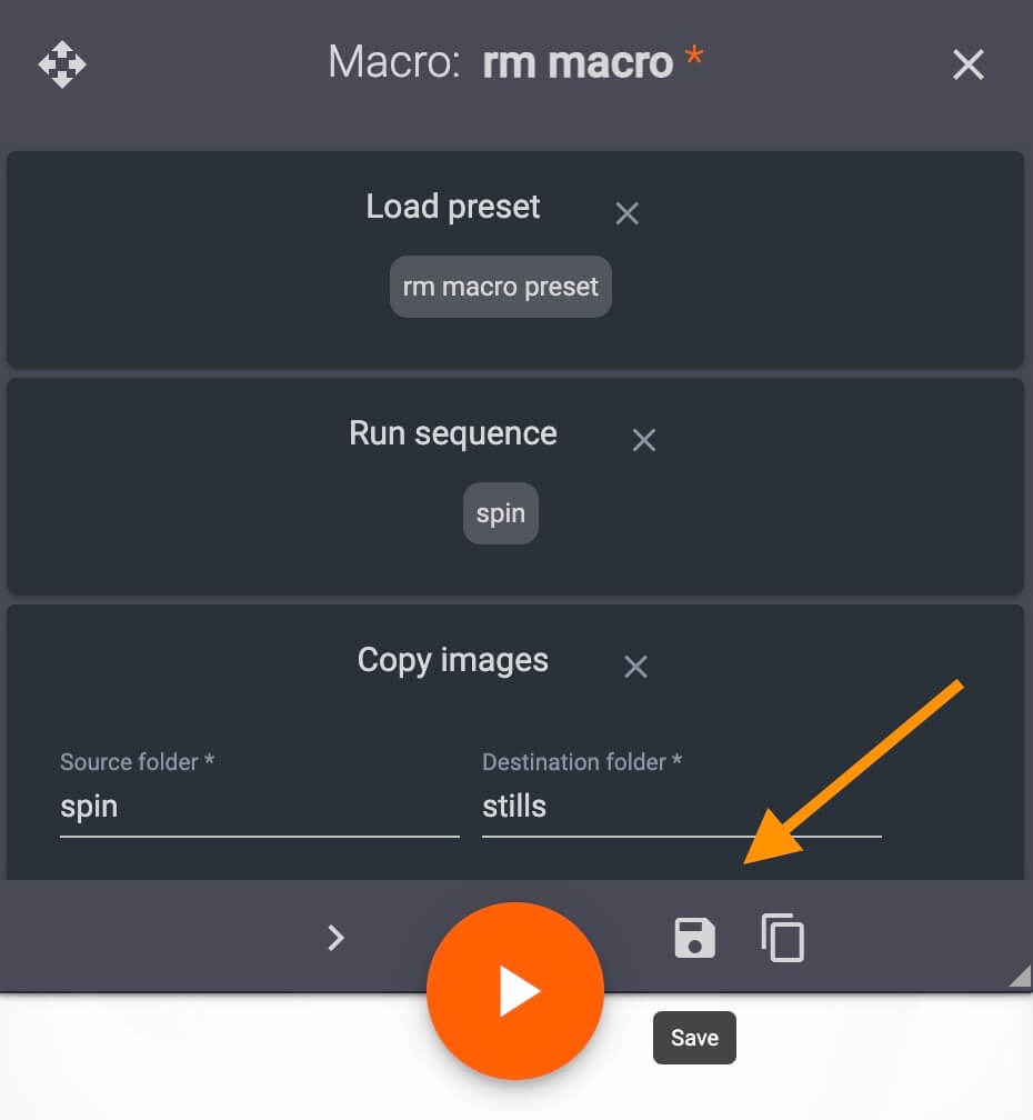 Save PhotoRobot macro