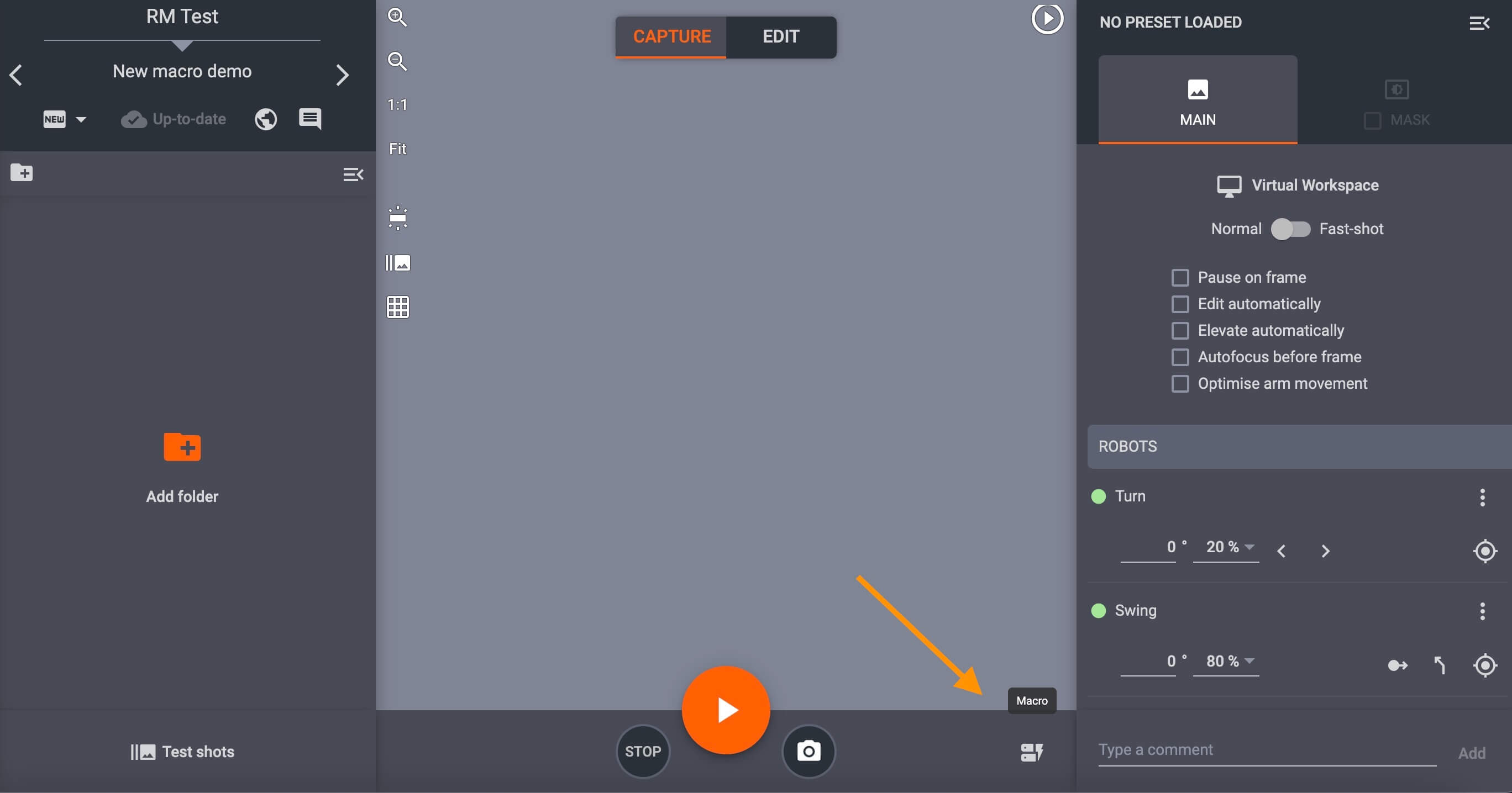 PhotoRobot open macros