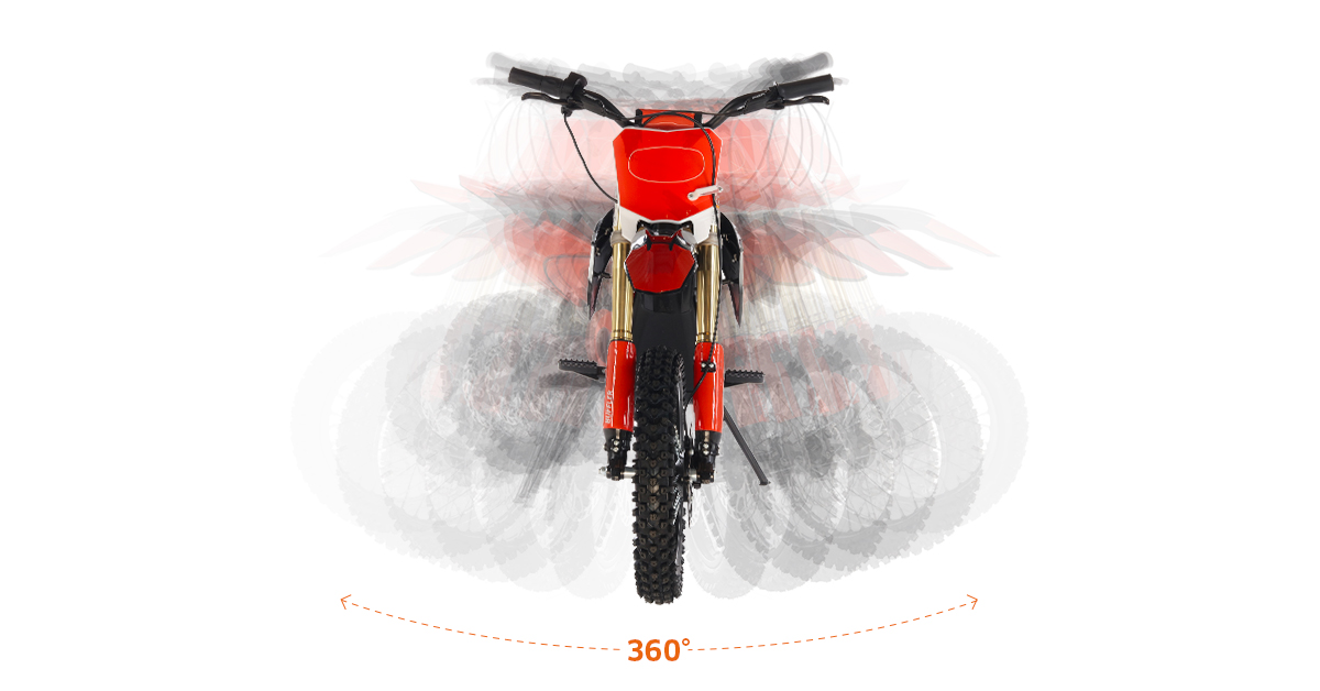 Front view 3D product photo motorcycle image overlay
