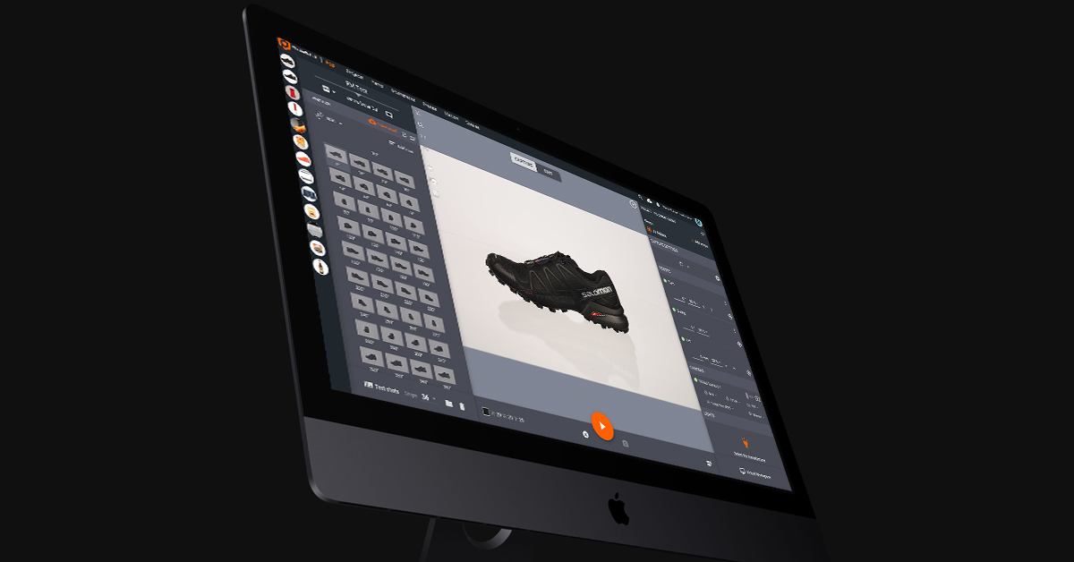 Photo editing software user interface with 3D model