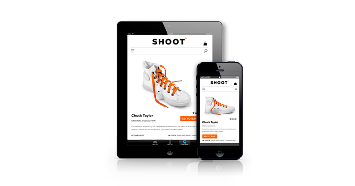 Tablet and mobile phone displaying same product page.
