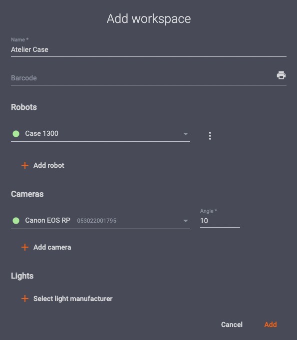 Add product photography workspace menu
