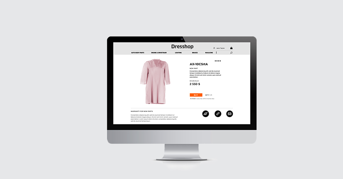 Invisible person effect pink dress on product page