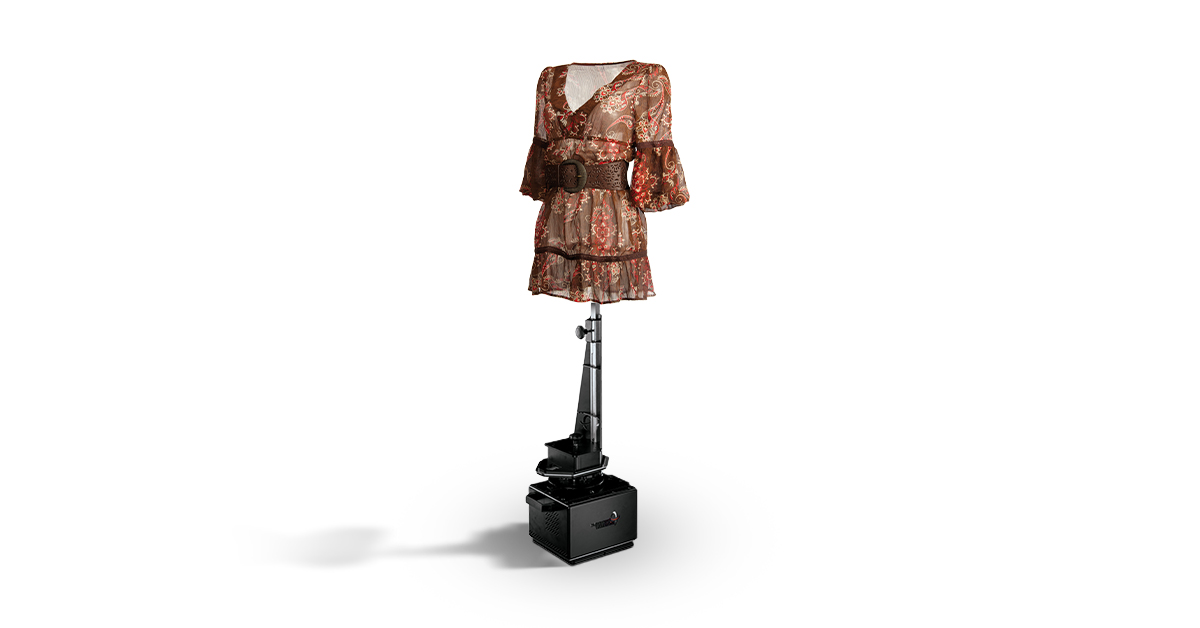 Image of dress on PhotoRobot's Cube and mannequin.