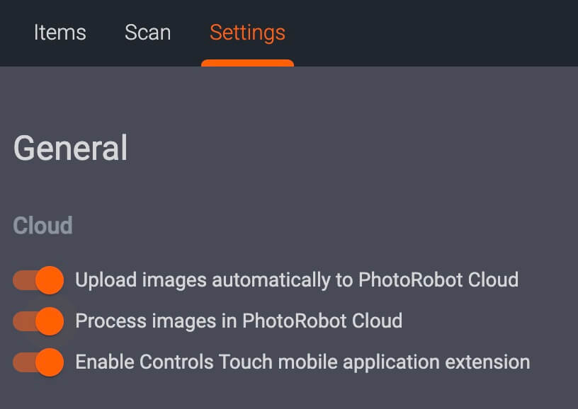Configure Touch settings further in PhotoRobot Controls App.