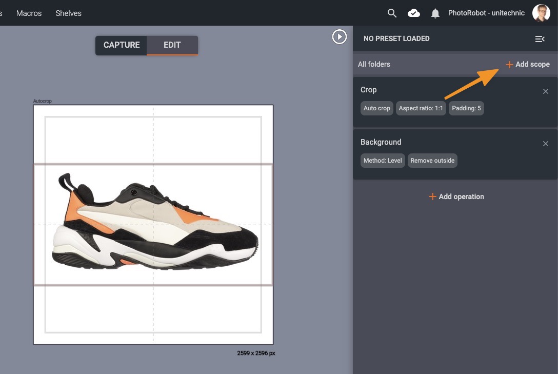 Limit photo edits via add scope