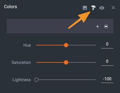 Mask editing parameters menu