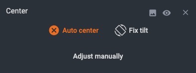 Manual or automatic photo centering