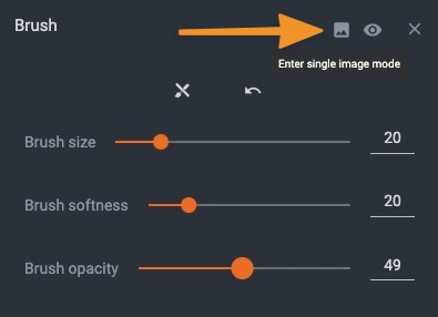 Brush / Eraser menu options