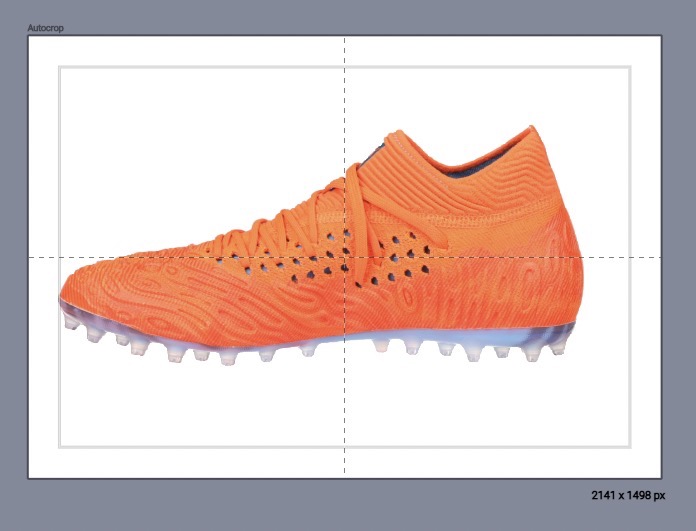 Product photo before centering