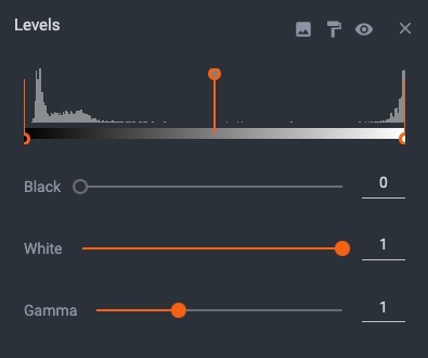 Levels adjustment: black, white, gamma