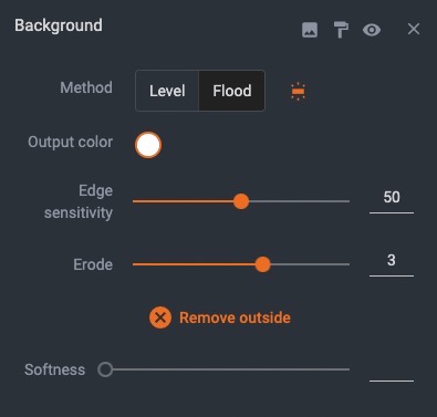 Background removal by flood options