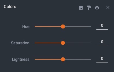 Colors editing menu options
