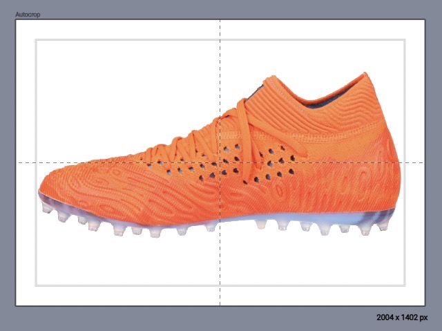 Product photo after centering