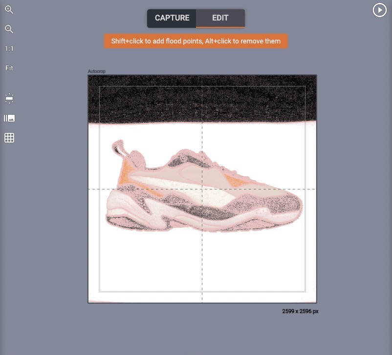 Selecting flood points for background removal