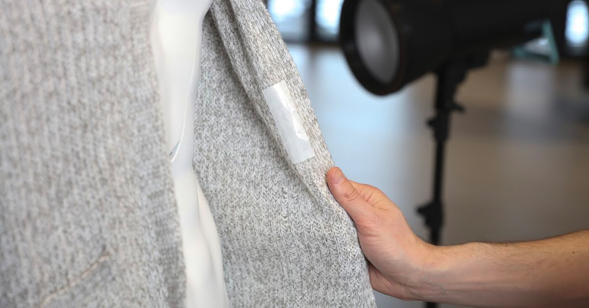 Close-up using styling tape.