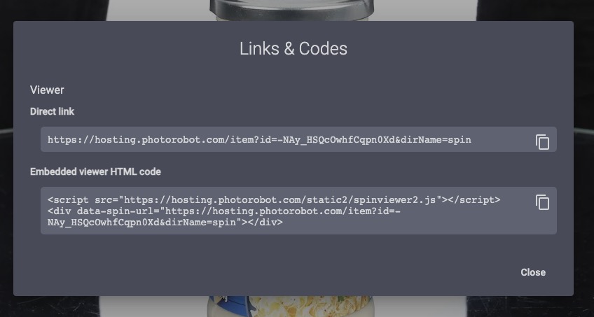 360 product viewer embeddable HTML code