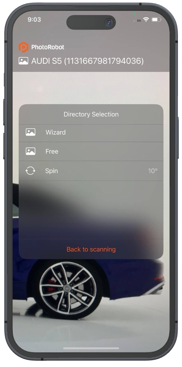 Capture photos with PhotoRobot Touch in free and spin and wizard mode.