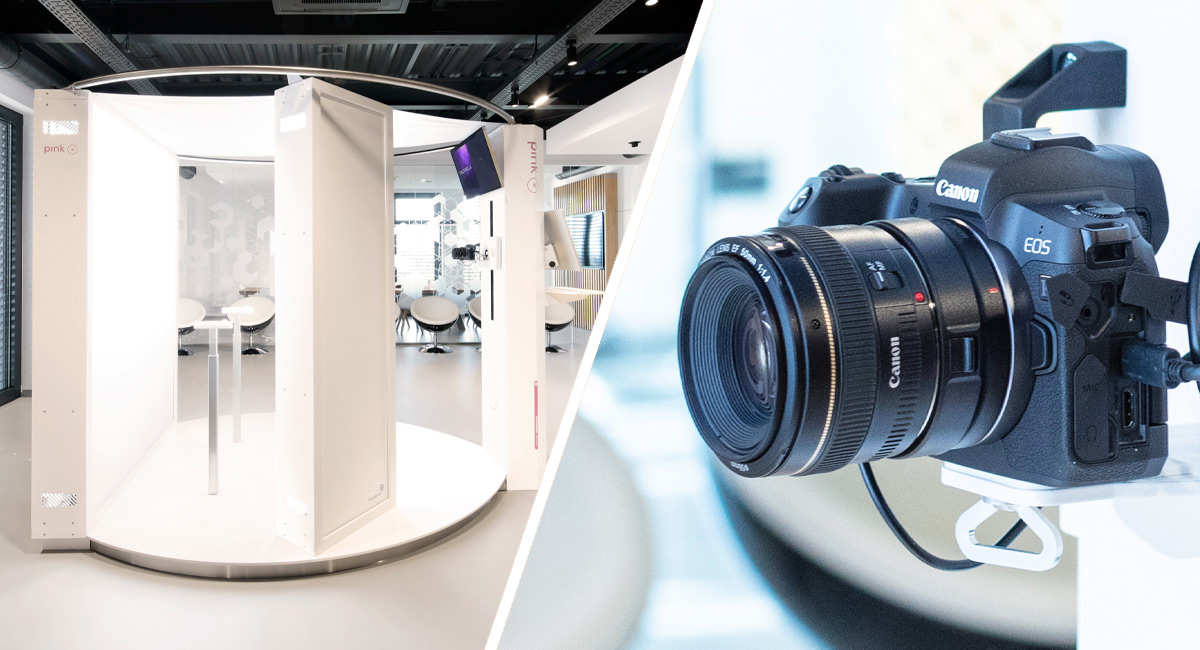 Patient photo booth integrates photographic equipment from Canon and built-in lighting