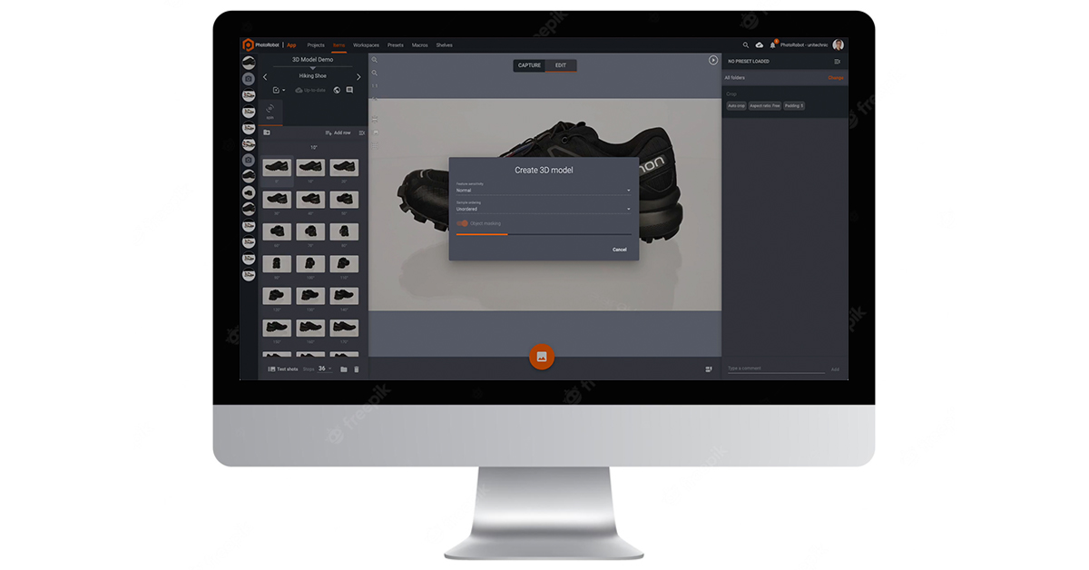Generate 3D model user interface