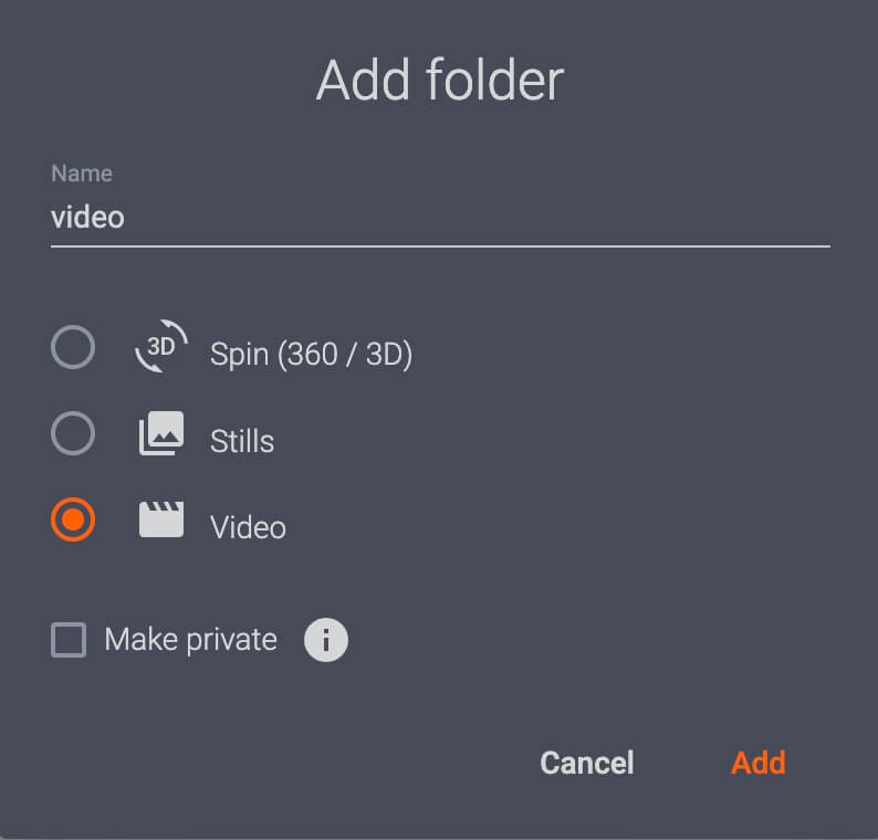 Add a new video folder in CAPP.