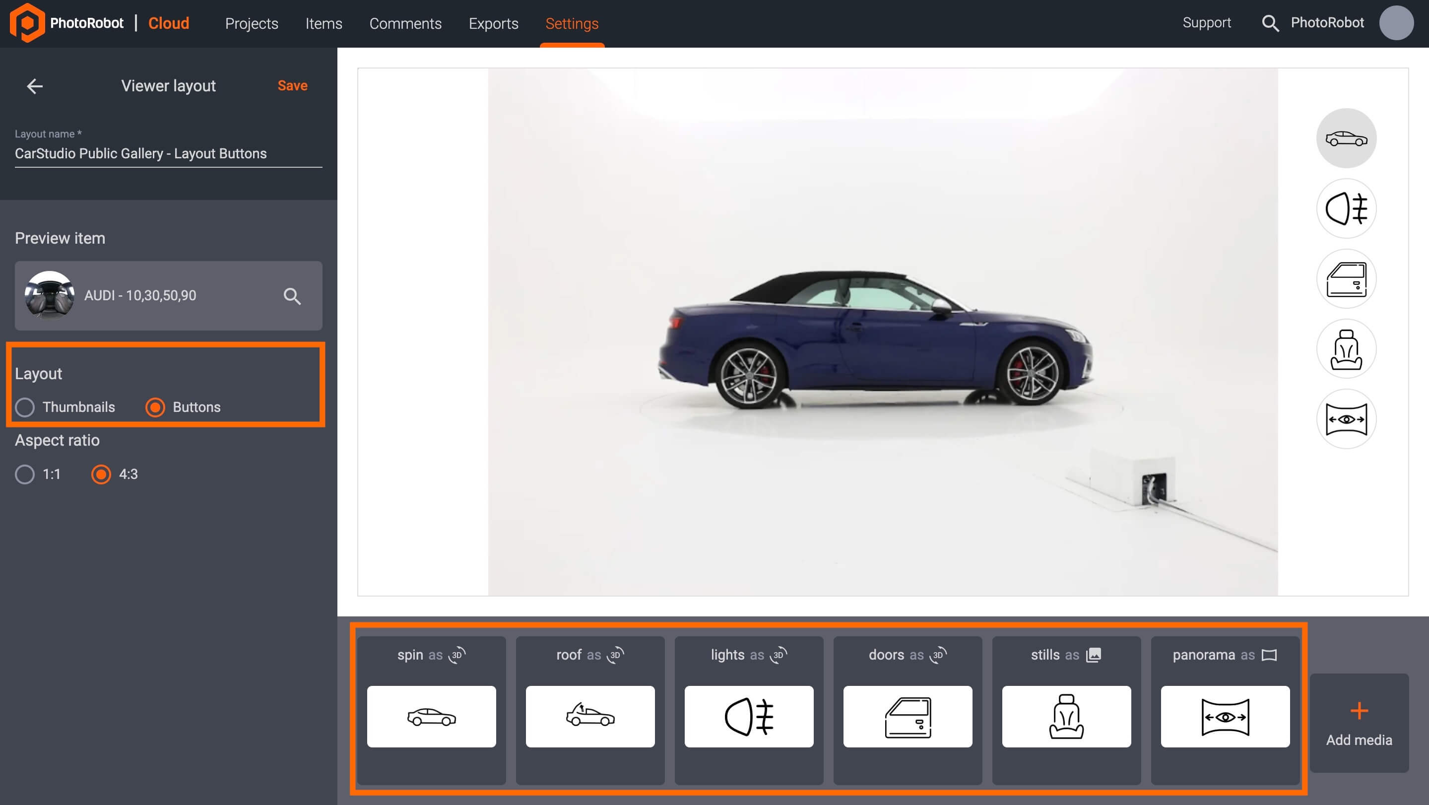 Configure Viewer Layout Buttons