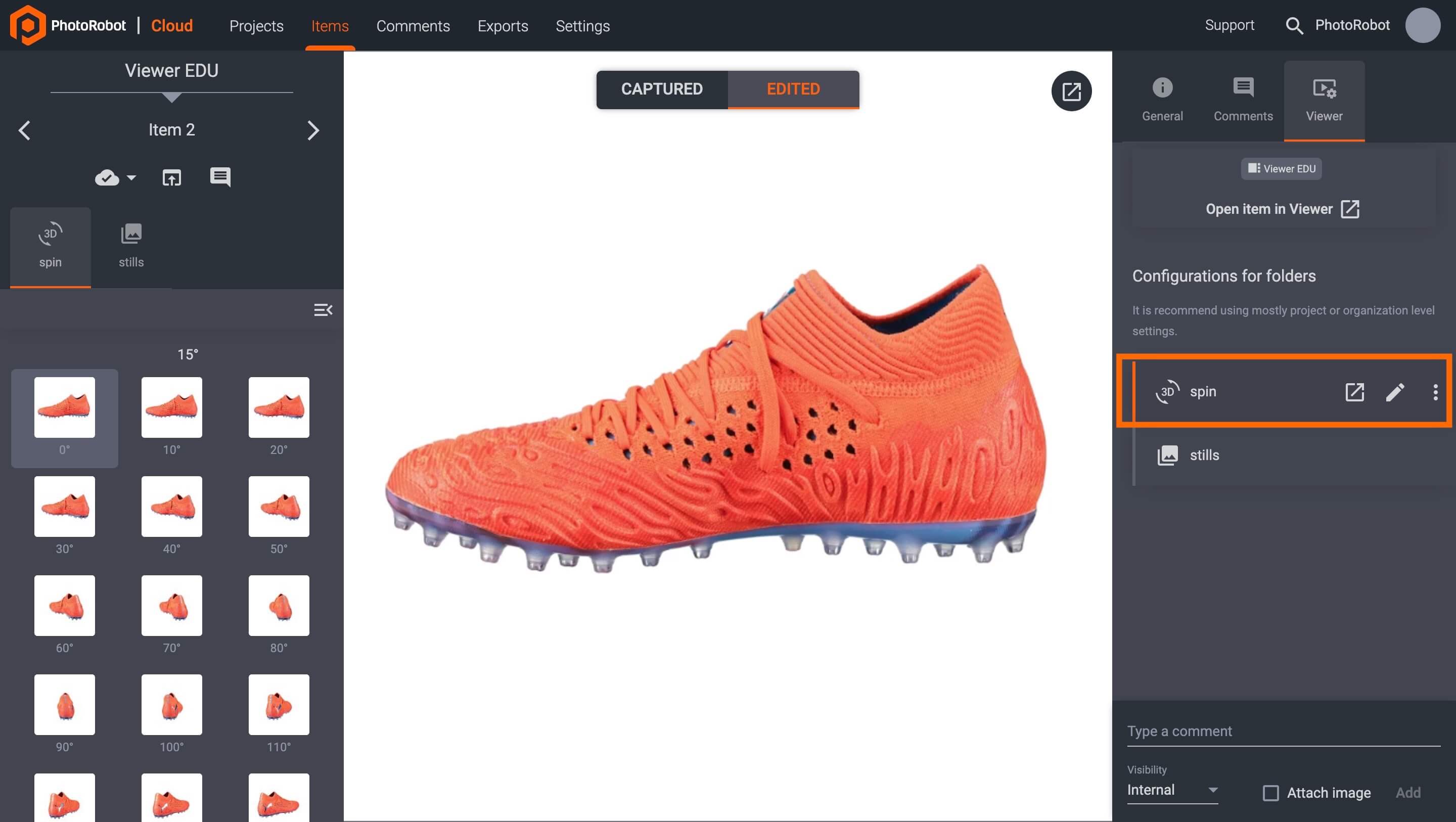 PhotoRobot Viewer folder configurations