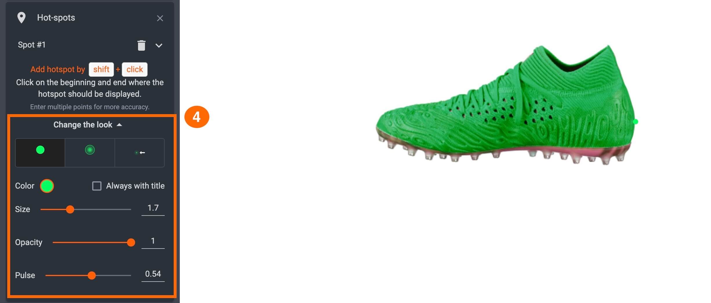 Change the look of any viewer hot spots