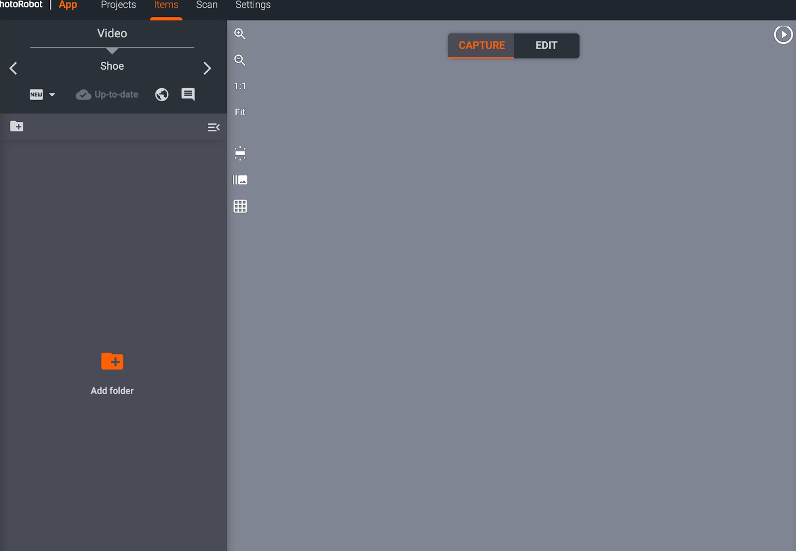 Users can add new folders and change folder names in PhotoRobot Controls app.