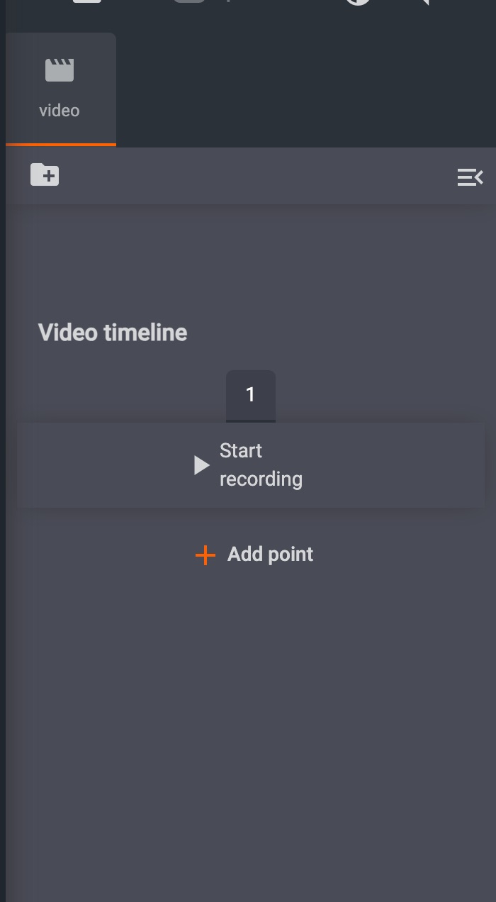 Configure new PhotoRobot video timelines by creating points for each stage of recording.