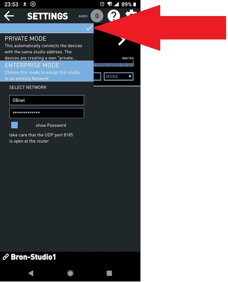 Switch the Broncolor controller into enterprise mode.