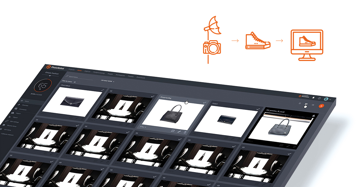 Post image production on photo software interface.