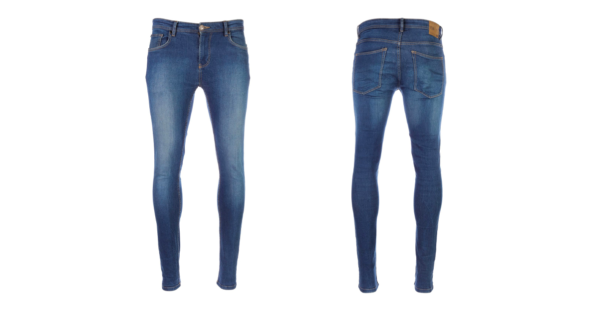 Final photos of jeans with ghost mannequin effect.