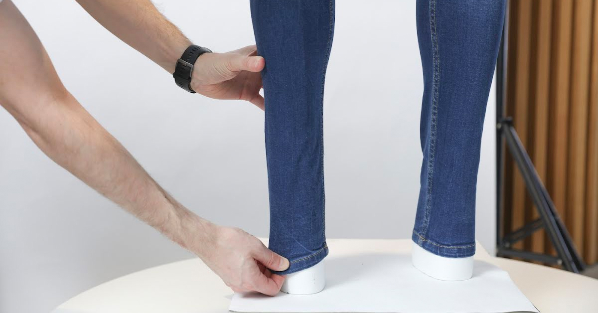 Styling the legs for photos.