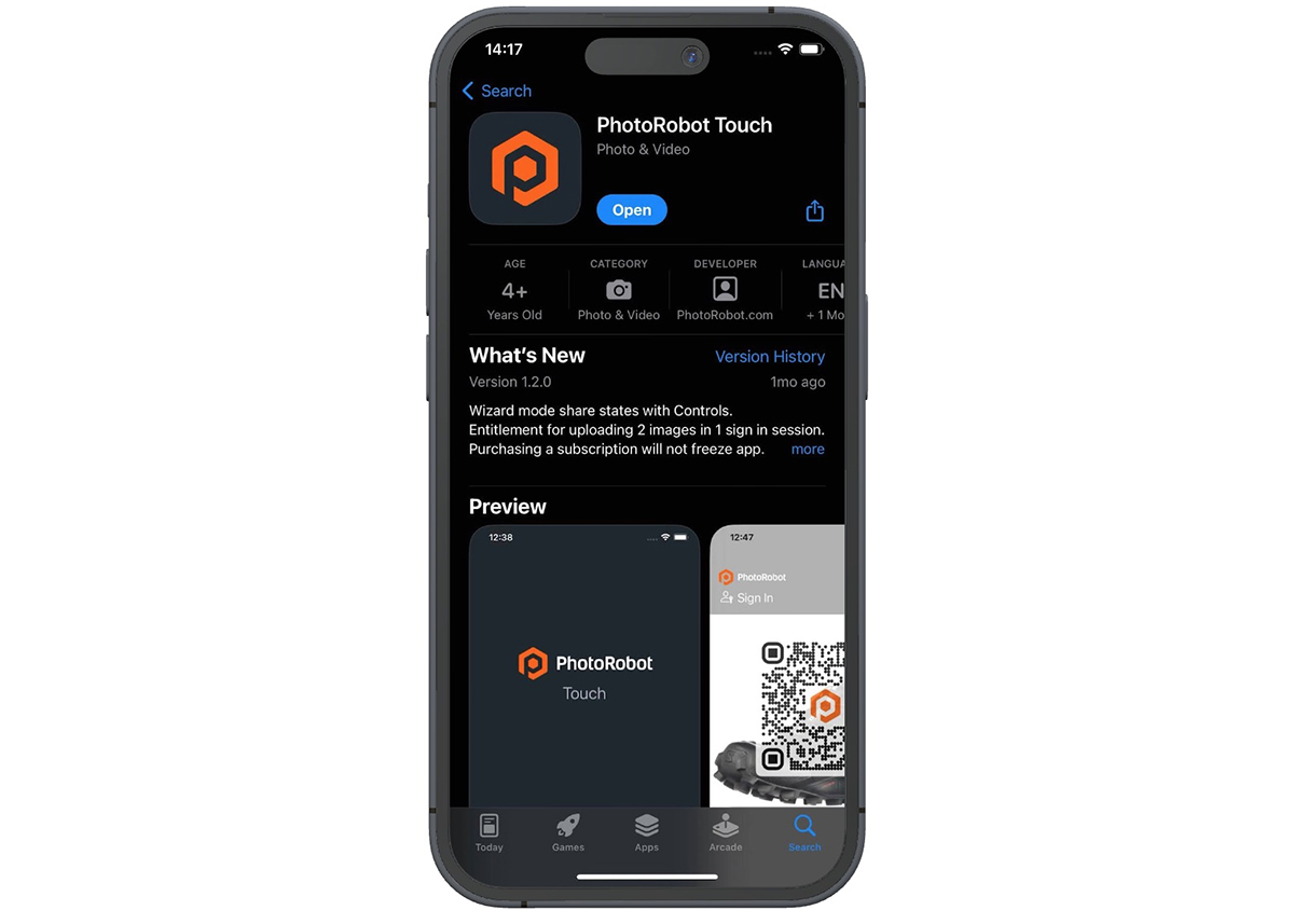 PhotoRobot Touch app for iPhone product photography is available on the app store for download.