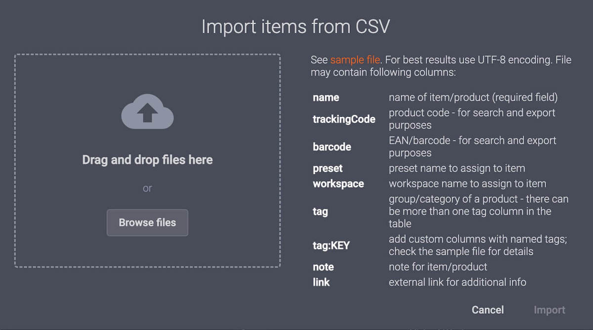 Importing items from CSV or scanning them in to a shooting list takes only moments.