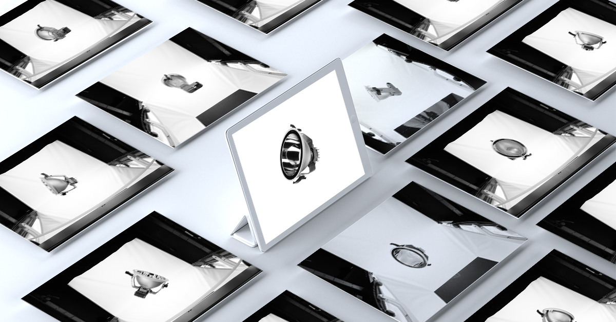 Multiple format 3D photos of photography lights.